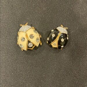 Joan Rivers lady bug brooches set of 2